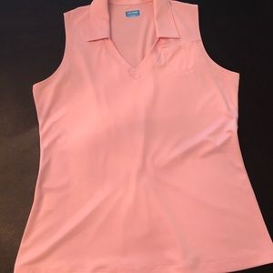 PGA Tour Ladies Pink Sleeveless Golf Polo M